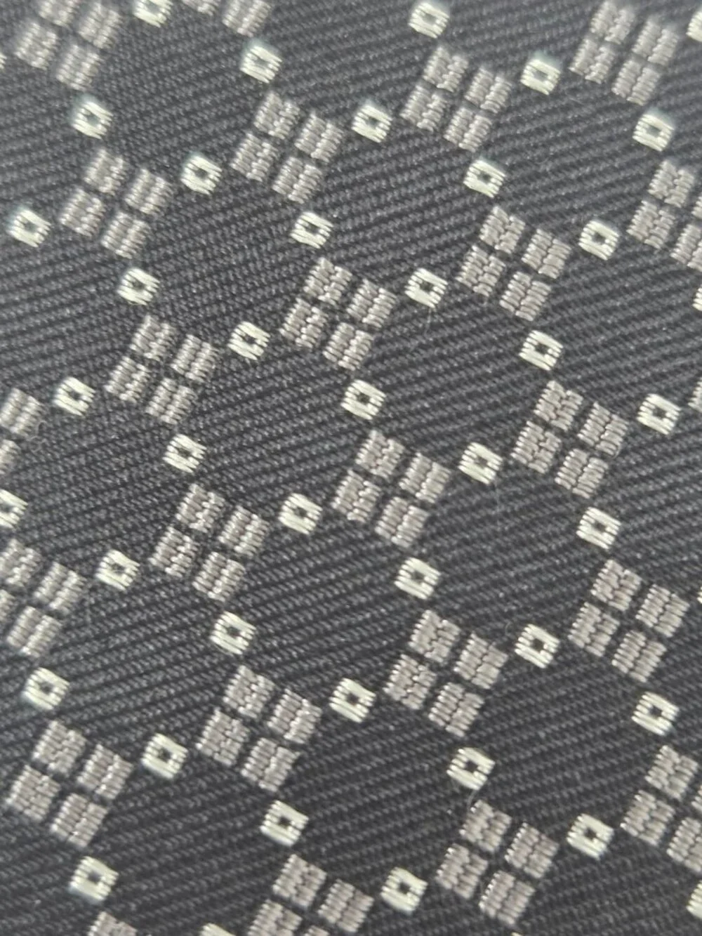 Ralph Lauren Mens 100 Percent Silk Tie 55 Inch Black Gray Geometric